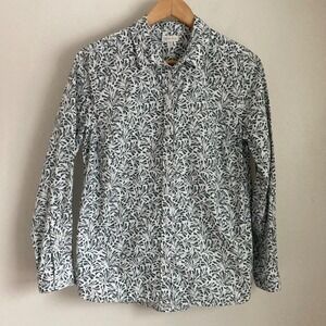 Garnet Hill women's organic Pima cotton button up shirt size 6 preowned